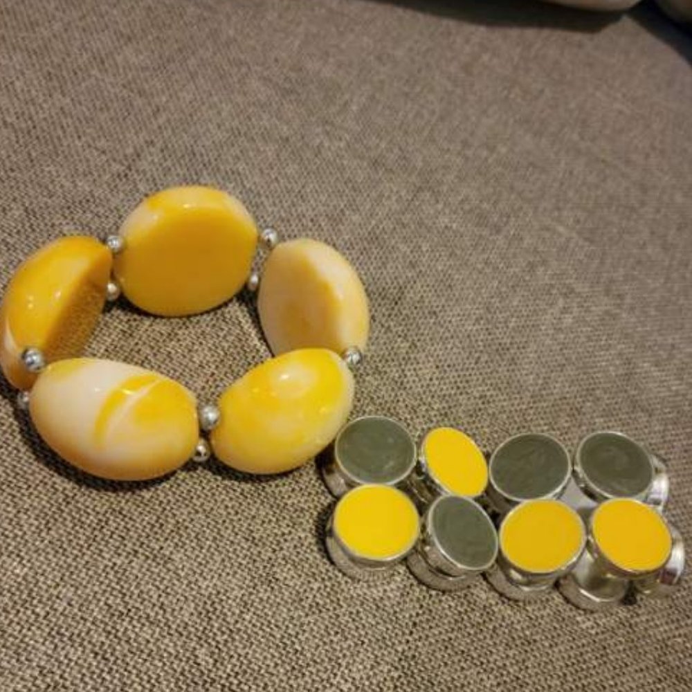 Gray and Yellow Bracelets
